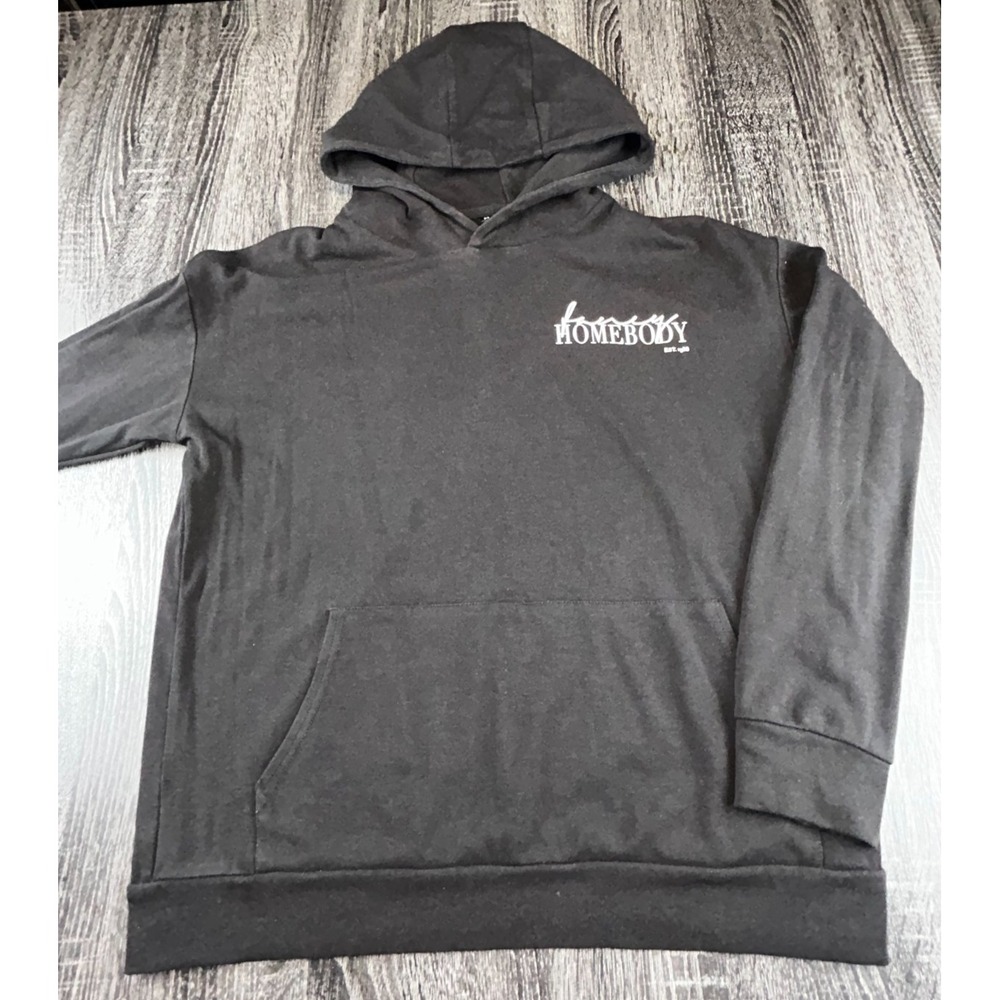Homebody Est 1988 Black‎ Pullover Hoodie Kangaroo Pocket Unisex Medium Cozy